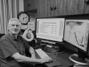 At work developing the Bible Survey materials